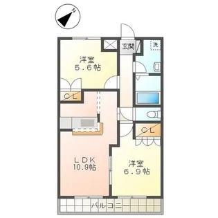 サンコート越谷【1階】の間取り
