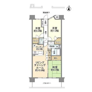 グラン・プラーザ新越谷【8階】の間取り