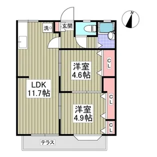 エメラルドハイツ【1階】の間取り