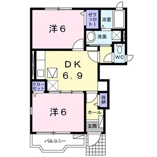 プティ トゥルス【1階】の間取り