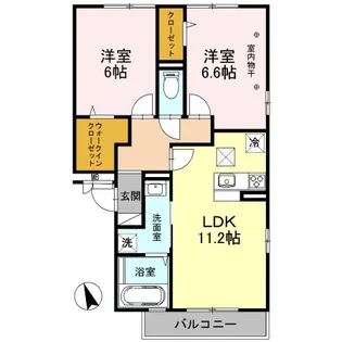 アンクレージュせんげん台【1階】の間取り