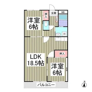 エルヴェ武里【2階】の間取り