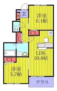 ヴィラ・ハイライズ【1階】の間取り