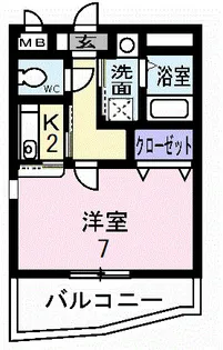 福岡県小郡市祇園1丁目【マンション】の間取り