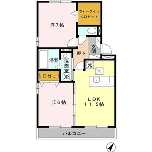 ロイヤルブルーB棟【1階】の間取り