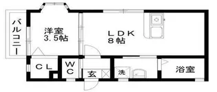 ホワイトショコラ二日市【1階】の間取り