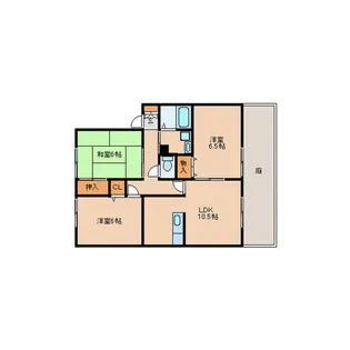 ウェルフェアビレッジC棟【1階】の間取り