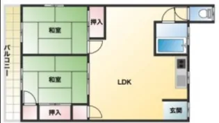 福岡県筑紫野市桜台2丁目【アパート】の間取り