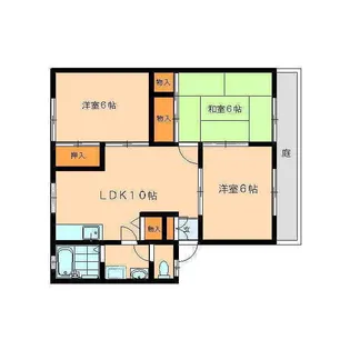 サンビレッジ二日市D棟【1階】の間取り