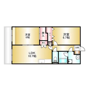 福岡県筑紫野市原田8丁目【マンション】の間取り