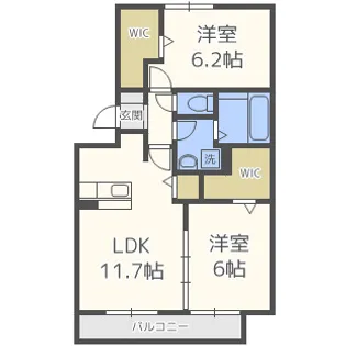 エスポワール水城【1階】の間取り