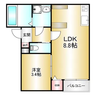 福岡県筑紫野市筑紫駅前通1丁目【アパート】の間取り