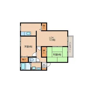 ウェルフェアビレッジA・B棟【1階】の間取り