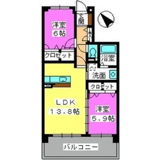 ファミーユ筑紫Ⅱ【5階】の間取り