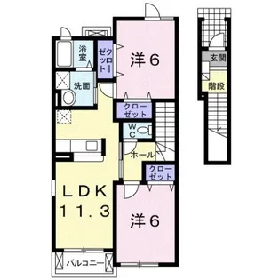 ビスターリア B【2階】の間取り