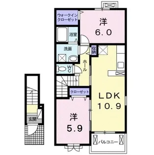 ウィステリア ヴィラⅢ【2階】の間取り