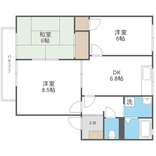 ジャルダンソレールE【2階】の間取り
