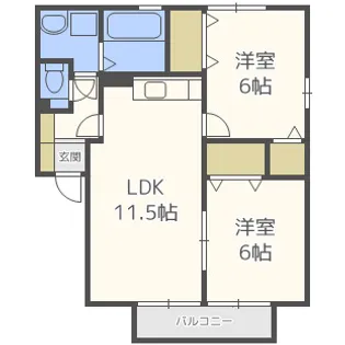 クローバーハイツ杉塚【2階】の間取り