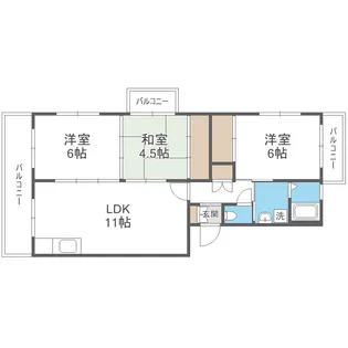 コーポラス国分【1階】の間取り