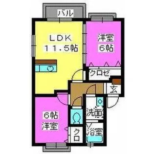 ティアラ観世音寺【2階】の間取り