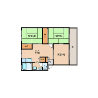 サンビレッジ二日市【1階】の間取り