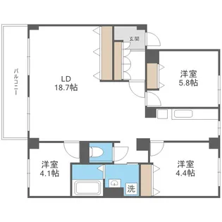 東峰マンションハイツ朝倉【4階】の間取り