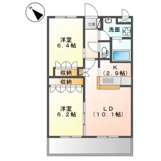 WindsorCastle夜須Ⅲ番館【2階】の間取り