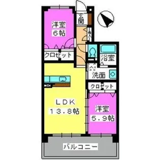 ファミーユ筑紫Ⅱ【1階】の間取り