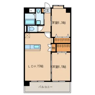 シャルマンパーク若江【6階】の間取り