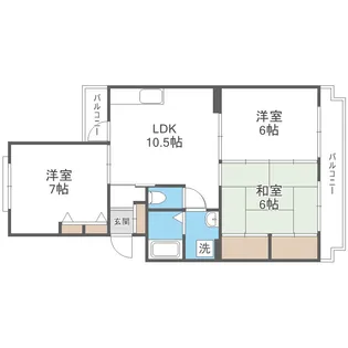 グランドハイツ天拝【3階】の間取り