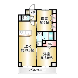 エルグランド二日市【8階】の間取り