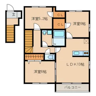 とののくら六番館B【2階】の間取り