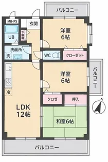 シャトレ天拝【4階】の間取り
