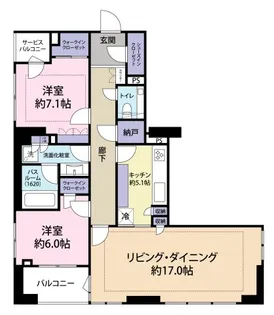 アトラス麻布台【16階】の間取り