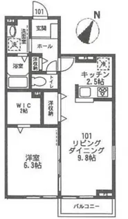 AXIS蓬莱坂【1階】の間取り