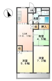プラザ・ディア【4階】の間取り