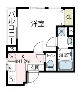 Yoshishou大師駅前【2F01号室】の間取り