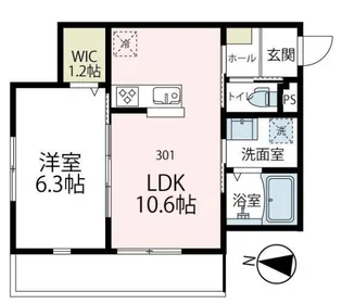 シャインハウス大口【3階】の間取り