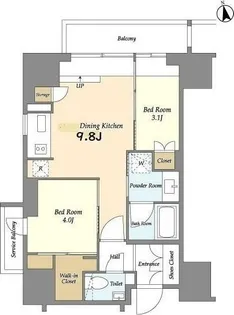 HF上野レジデンスEAST【13階】の間取り