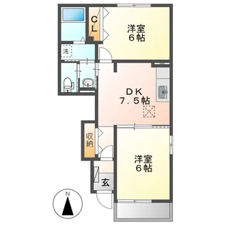 チェリーフレグランス【1階】の間取り