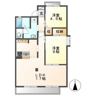 グランディール貝吹【2階】の間取り