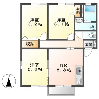 エルメゾン天城【1階】の間取り