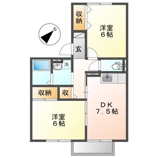 ドミール新田【1階】の間取り