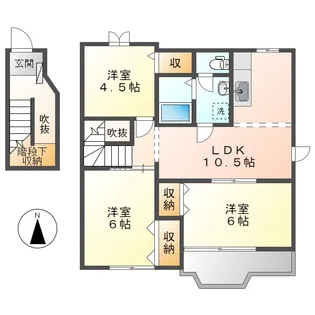 ウインズ21A【2階】の間取り