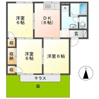 セジュール貝吹A【1階】の間取り