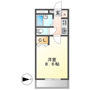 エステート山下【102号室】の間取り
