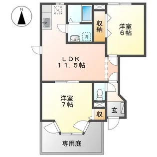 アウローラB【1階】の間取り