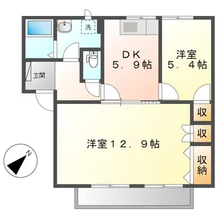 フレグランスまほろばB【2階】の間取り