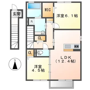 オークス金子D【2階】の間取り