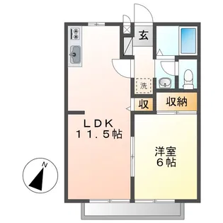 グリーンピア来夢【2階】の間取り